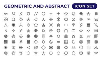 geometric brutalism forms sticker.Outline icon collection. vector