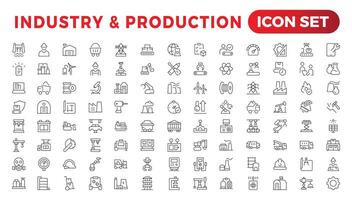 Electrical energy, electricity. Outline icon collection vector