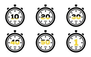 stopwatch icon in different style vector illustration. two colored and black stopwatch vector icons designed in filled, outline, line and stroke style can be used for web, mobile, ui