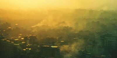 Genersmog in a big city bird's eye view ative AI photo