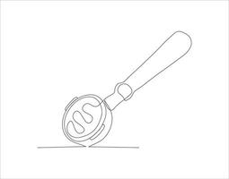 Continuous Line Drawing Of Portalfilter. One Line Of Portafilter Machine. Portafilter Coffee Continuous Line Art. Editable Outline. vector