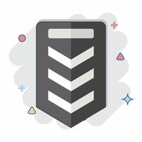 icono sargento. relacionado a militar y Ejército símbolo. cómic estilo. sencillo diseño ilustración vector