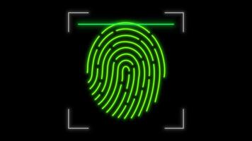 Fingerprint Scanner Animation On Green Screen Background. Digital Scanner For Fingerprint Verification Access Password Analysis 4K Resolution video