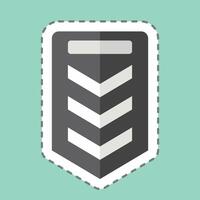 pegatina línea cortar sargento. relacionado a militar y Ejército símbolo. sencillo diseño ilustración vector