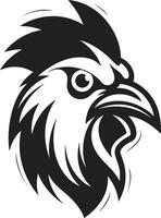 huevostasy monocromo emblema ilustrando pollo armonía valeroso valor pulcro negro icono presentando pollo vector logo