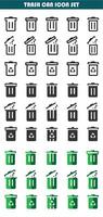 Ttash can icon set vector