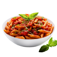 AI generated Tasty italian penne all'arrabbiata dissh png isolated on transparent background