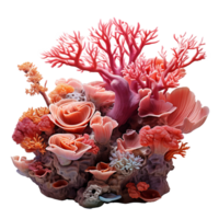 AI generated Coral reef png isolated on transparent background