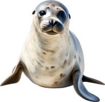 AI generated Watercolor painting of a cute Seal. png