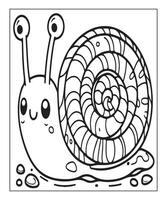 AI generated snail coloring page for kids vector