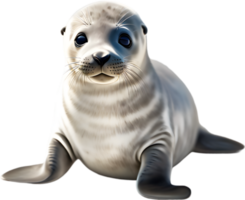 AI generated Watercolor painting of a cute Seal. png