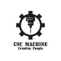 CNC Lathe machine Logo Computer Numerical Control modern 3D cutting technology design manufacturing industry cutting. This logo is ideal for cnc cutting maschines, woodworking industry, and similar. vector