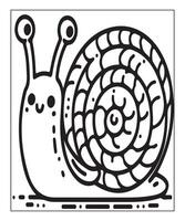 AI generated snail coloring page for kids vector