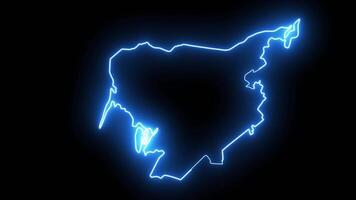 map of Pokrovsk in ukraine with glowing neon effect video