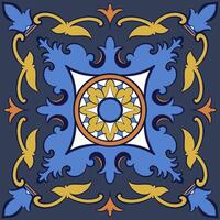 antecedentes Clásico mandala ornamento cerámicas, geométrico retro mosaico modelo vector