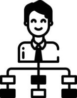 user flow glyph and line vector illustration