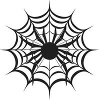 Spin Masterpiece Insignia Artful Spider and Web Icon for Impactful Branding Arachno Elegance Crest Stylish Spider with Spider Web Vector