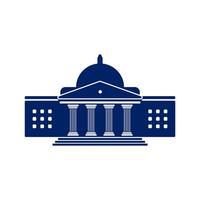 Bank, museum or library icon. Classical architecture building with columns. flat illustration easy to edit and customize. . Column pillar parthenon landmark. vector