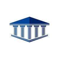 Bank, museum or library icon.Classical architecture building with columns.Flat illustration easy to edit and customize.Column pillar parthenon landmark.. vector