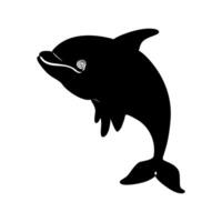 Dolphine fish jumping line art vector