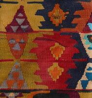 Turkish kilim with natural colors in traditional patterns photo