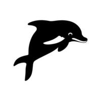 Dolphine fish jumping line art vector