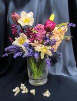 Romantic bouquet of the garden flowers photo