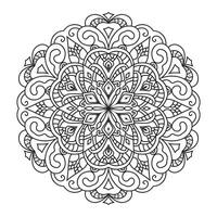 Mandala for adult coloring page vector