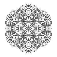 Mandala for adult coloring page vector