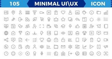 básico usuario interfaz esencial conjunto, mega conjunto de ui ux icono colocar, usuario interfaz conjunto de iconos recopilación, vector