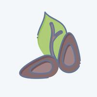 Icon Almond. related to Healthy Food symbol. doodle style. simple design illustration vector