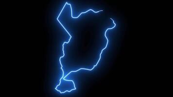 map of San Marcos in guatemala with glowing neon effect video