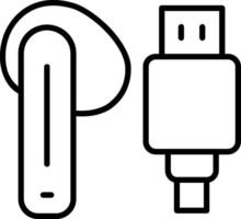 Earbud Line Icon vector