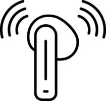 Earbud Line Icon vector