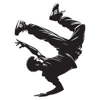 Black and white Power move Dancer Illustration vector