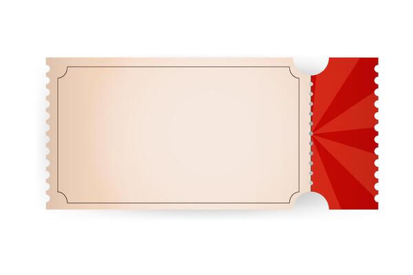 set realistic ticket,voucher coupon retro circus carvanaval, fair template with one stub rip line