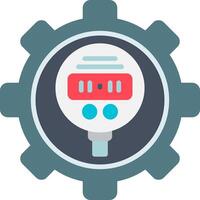 Pressure Gauge Flat Icon vector