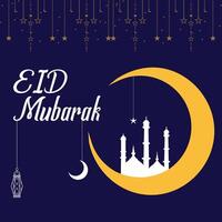 Eid Mubarak wishes banner design. vector