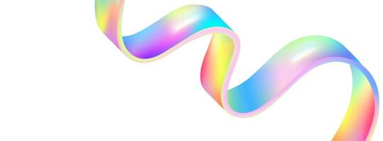 Abstract holographic wave.Flow iridescent fluid.Dynamic spectrum ribbon. vector