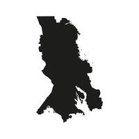 isolated simplified illustration icon with black silhouette of Republic of Karelia, russian region, map with shape of Onega and Ladoga lakes. White background vector