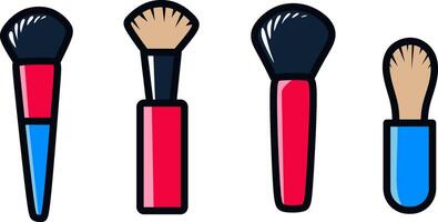 Make up brush set icon vector