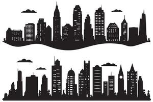 bundile of Building cityline silhouettepro design vector