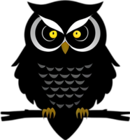 Minimalistic dark owl logo. Ai-generated. png