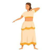 belleza indio niña bailarín icono dibujos animados . cultura dama vector