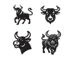 toro silueta icono gráfico logo diseño vector