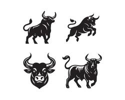 toro silueta icono gráfico logo diseño vector