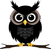 Minimalistic dark owl logo. Ai-generated. png