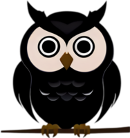 Minimalistic dark owl logo. Ai-generated. png