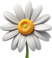 Adorable cartoon daisy in full bloom. Ai-generated. png