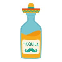 un botella de tequila aislado en un blanco antecedentes vector